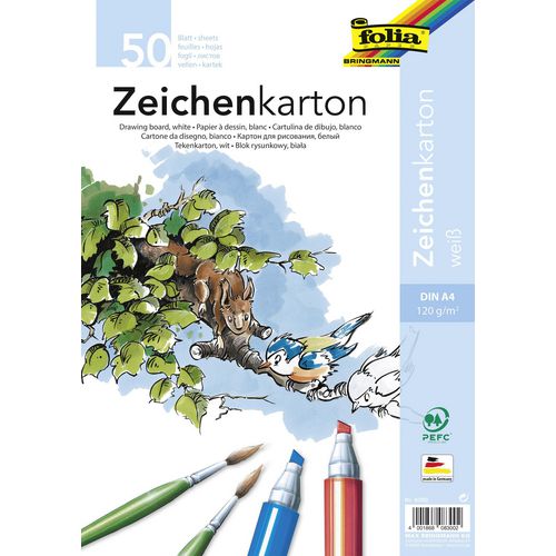 Tekenpapier folia 8300 karton wit