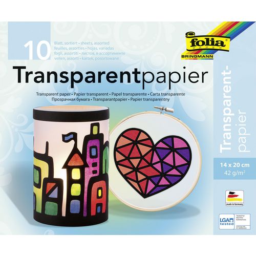 Knutselpapier folia 800 transparant papier kleurenassortiment