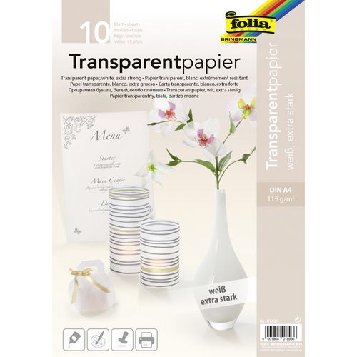 Knutselpapier folia 87400 transparant papier wit