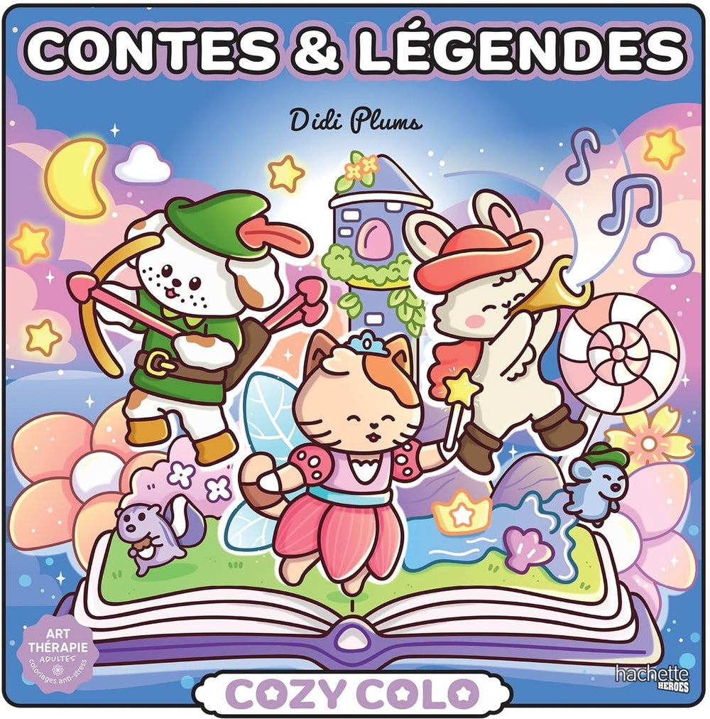 Hachette heroes cozy colo - didi plums - contes légendes - hachette - kleurboek voor volwassenen