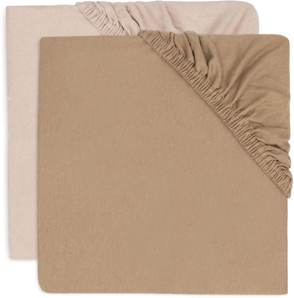 Jollein hoeslaken jersey 40 50x80 90cm wild rose biscuit (2pack)