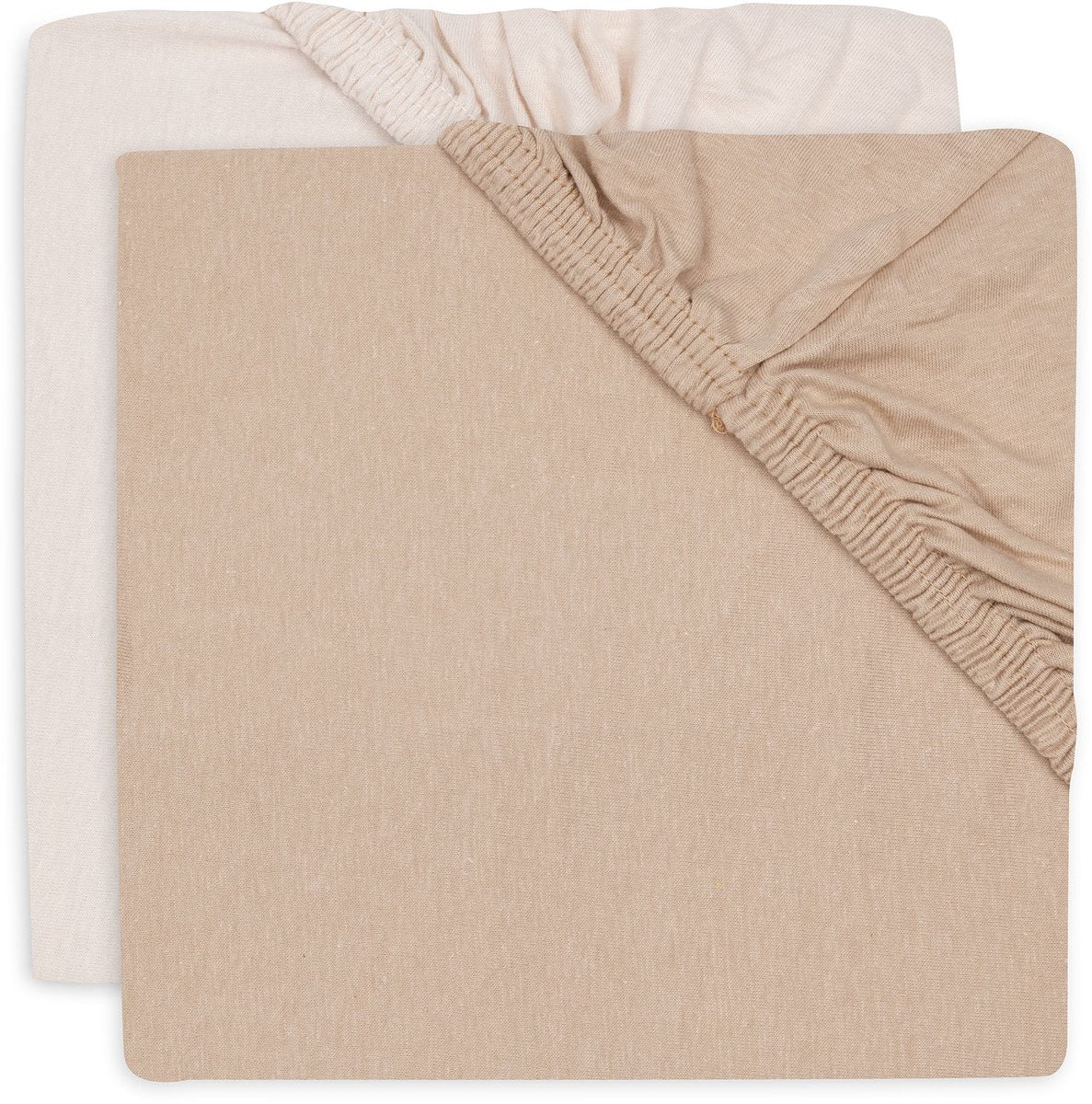 Jollein hoeslaken ledikant - 70 75x140 150cm - jersey - blush wild rose - 2 stuks