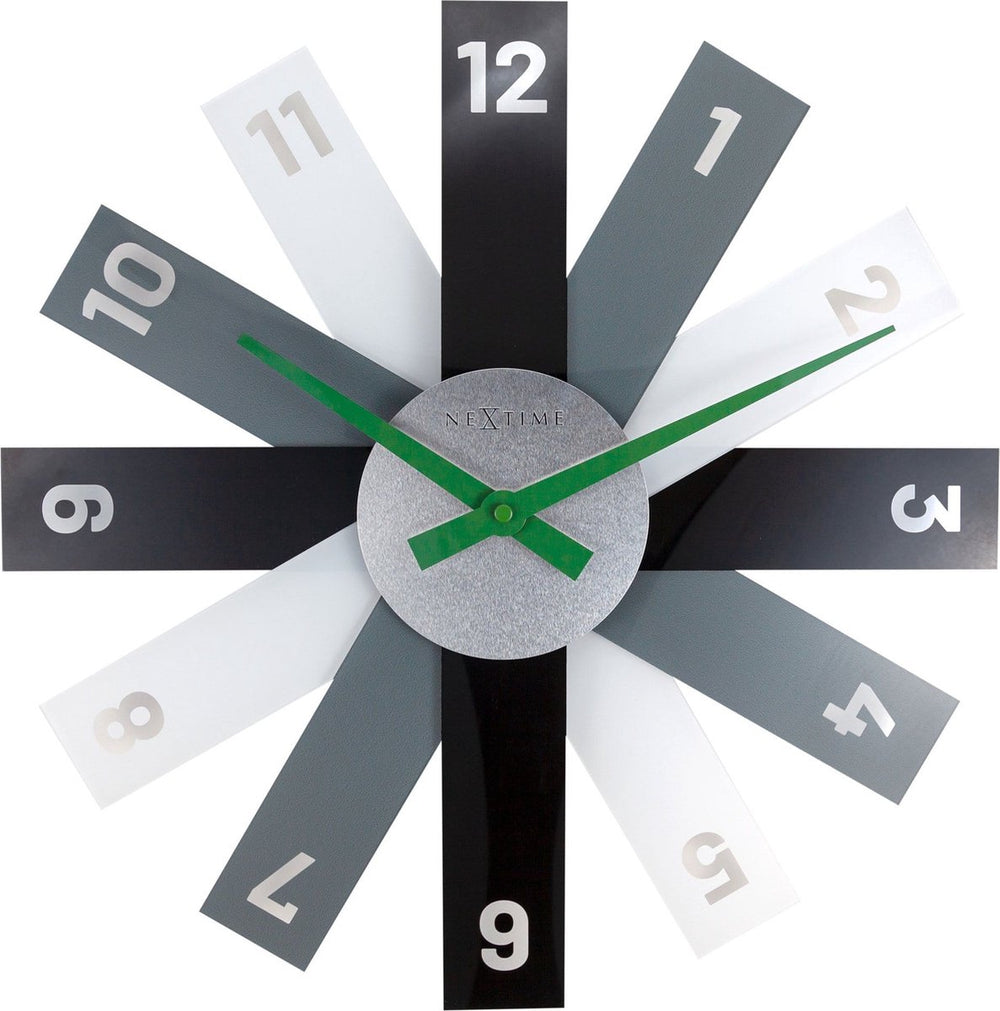 Nextime plexi – design wandklok – 40 cm – acryl – zwart – stil
