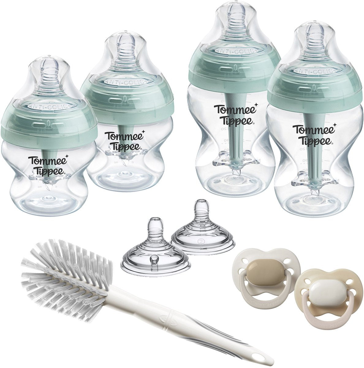 Tommee tippee advanced anti-colic babyflessen en spenen startersset - flessen van 150 ml en 260 ml voor pasgeboren baby's - 0m+