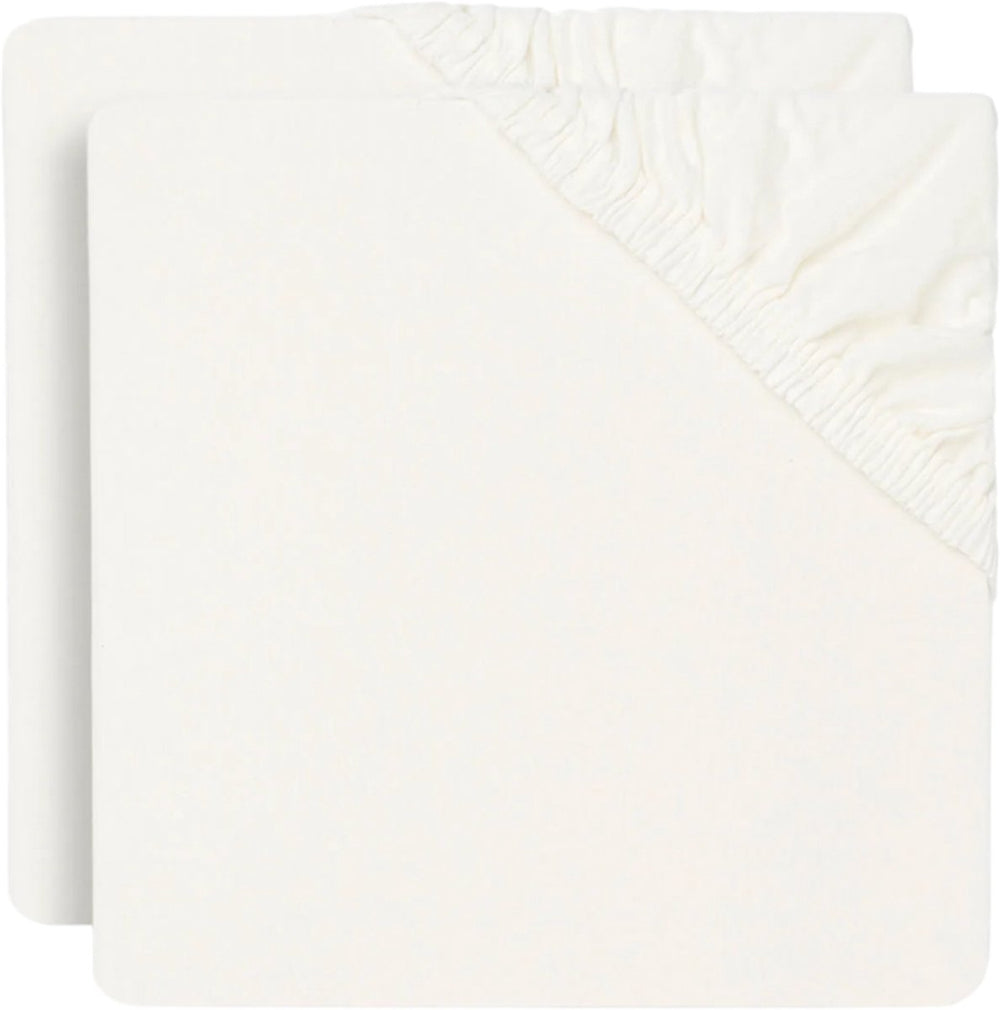 Jollein - baby hoeslaken ledikant jersey (ivory) - katoen - 2 stuks - 60x120cm
