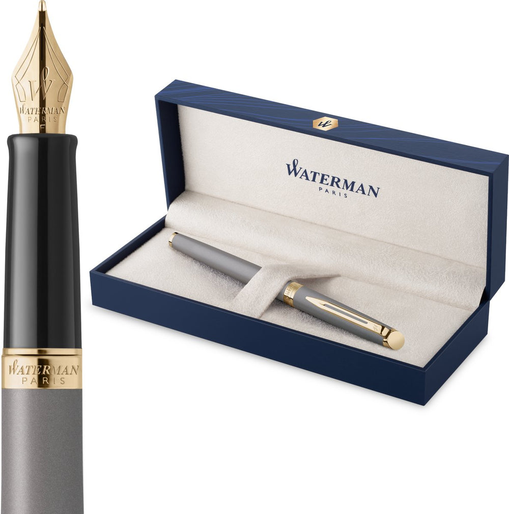 Waterman hémisphère vulpen | de subtiele versie | steengrijs | roestvrijstalen fijne penpunt | met geschenkdoos