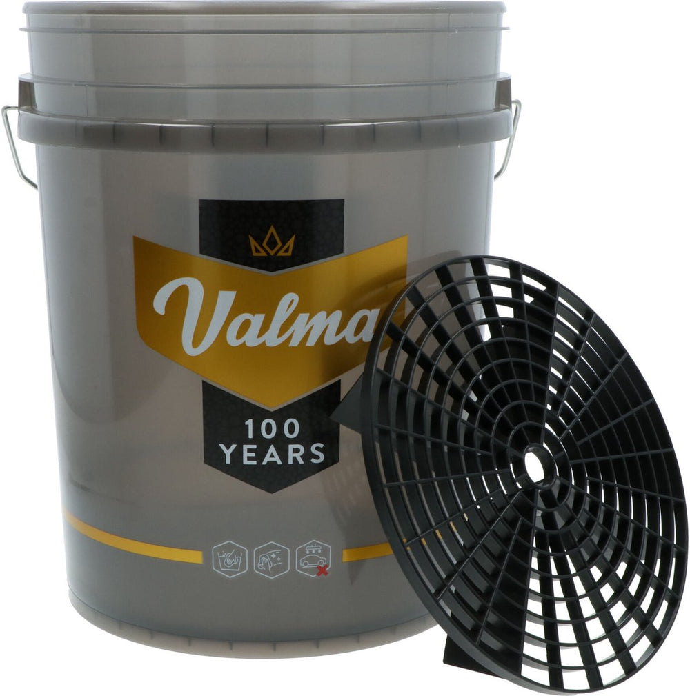 Valma was emmer met grit guard - verwijdert vuil uit spons of doek - vuil blijft op bodem van de emmer - voorkomt krassen - 20 liter