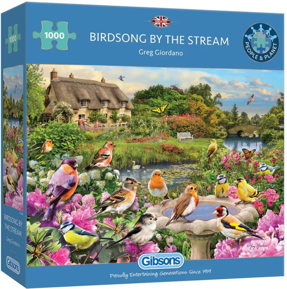 Gibsons - birdsong by the stream (door greg giordano) - 1000 stukjes 68×49cm (b×h) - legpuzzel voor volwassenen