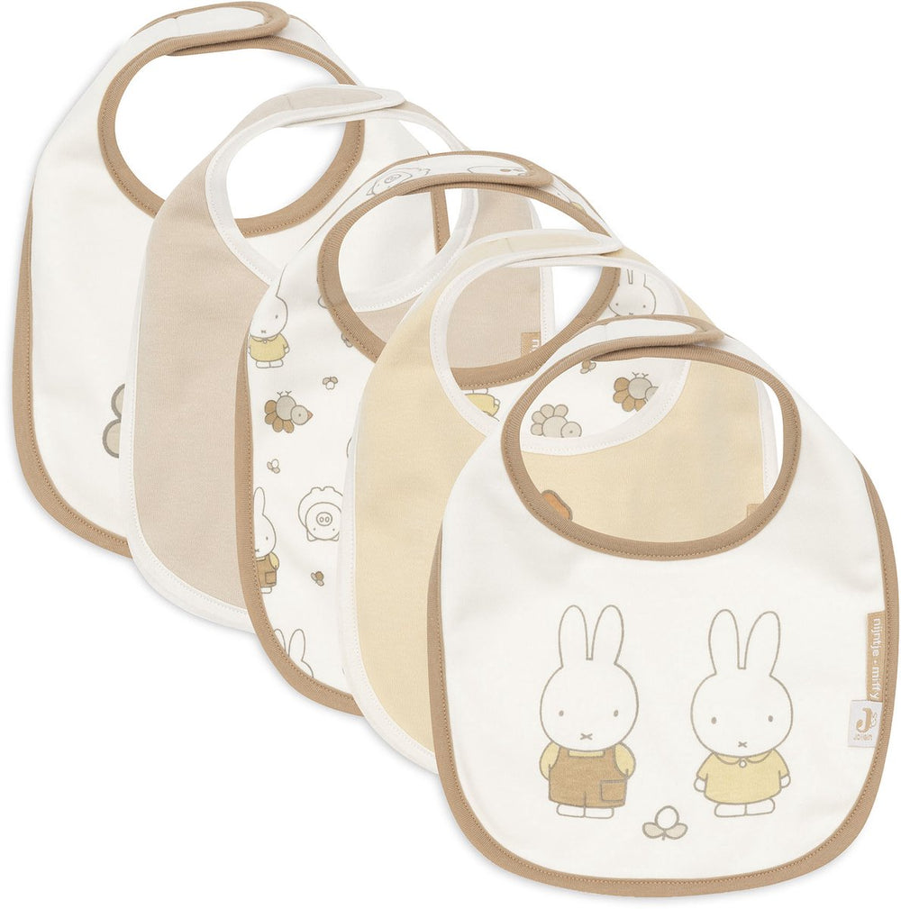 Jollein slabbetjes jersey waterproof - 5 stuks - miffy family farm