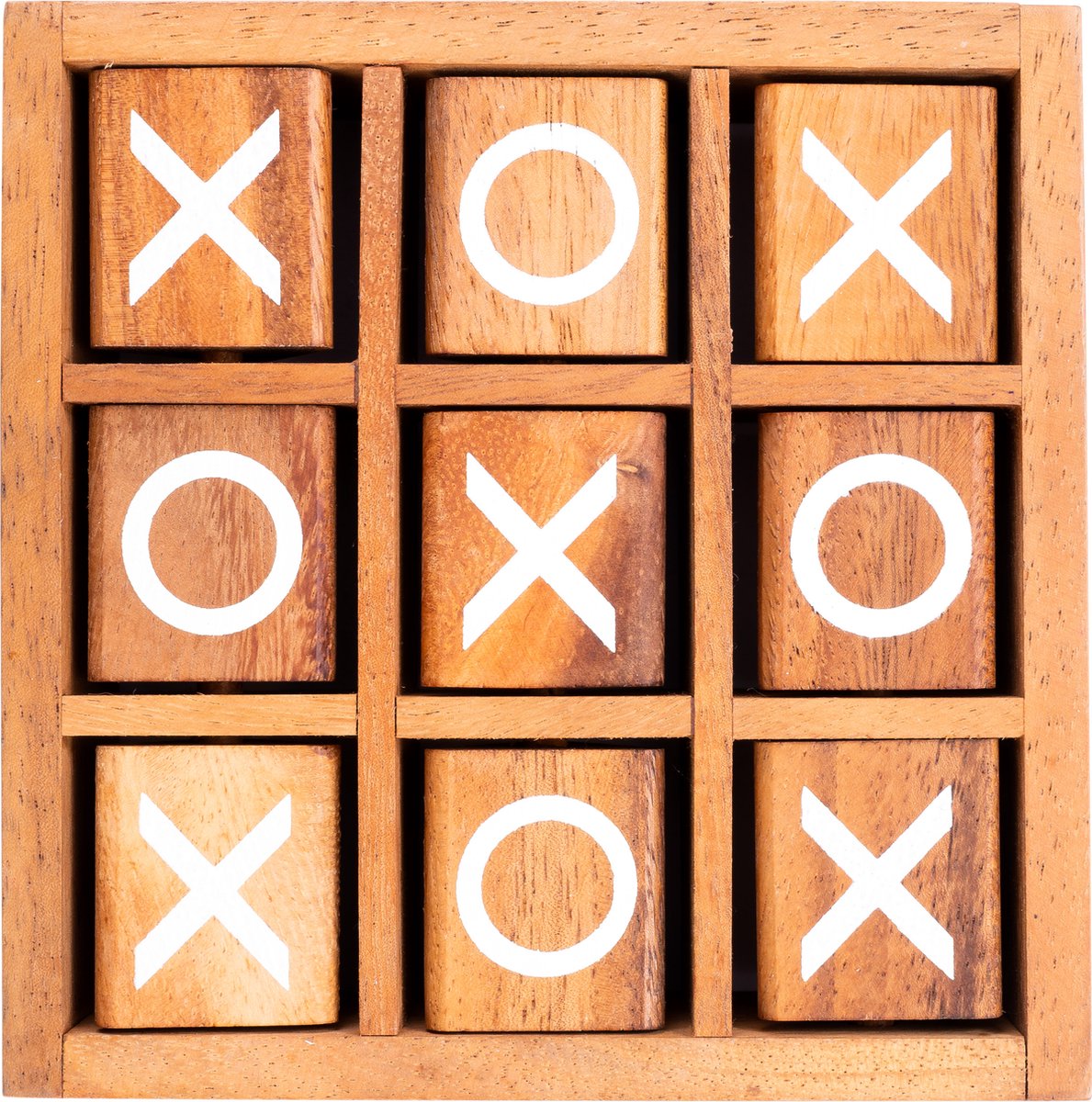 Longfield x.o spin – houten strategiespel – 3 op een rij spel – tic tac toe variant – klassiek denkspel – 2 spelers – engelhart