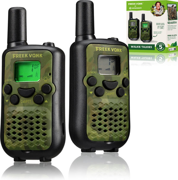 Bresser freek vonk x - walkie talkie voor kinderen - bereik tot 6km - set van 2 - handsfree-modus