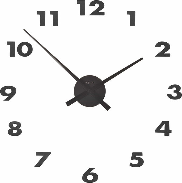 Nextime small hands – wandklok – 48 × 3 cm – aluminium – zwart
