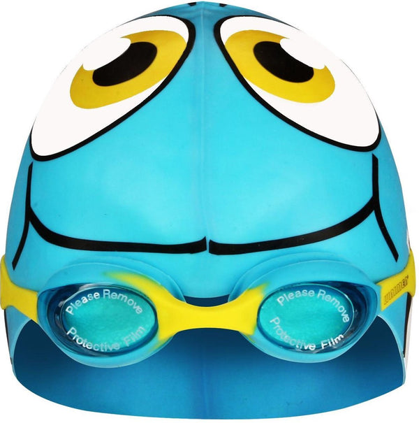 Waimea zwemmuts vis met zwembril - junior - anti-condens - uv-protectie one size