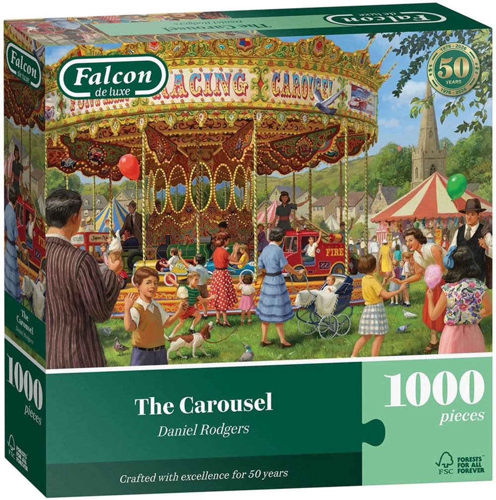 Falcon puzzel - legpuzzel 1000 stukjes - the carousel - multicolor.