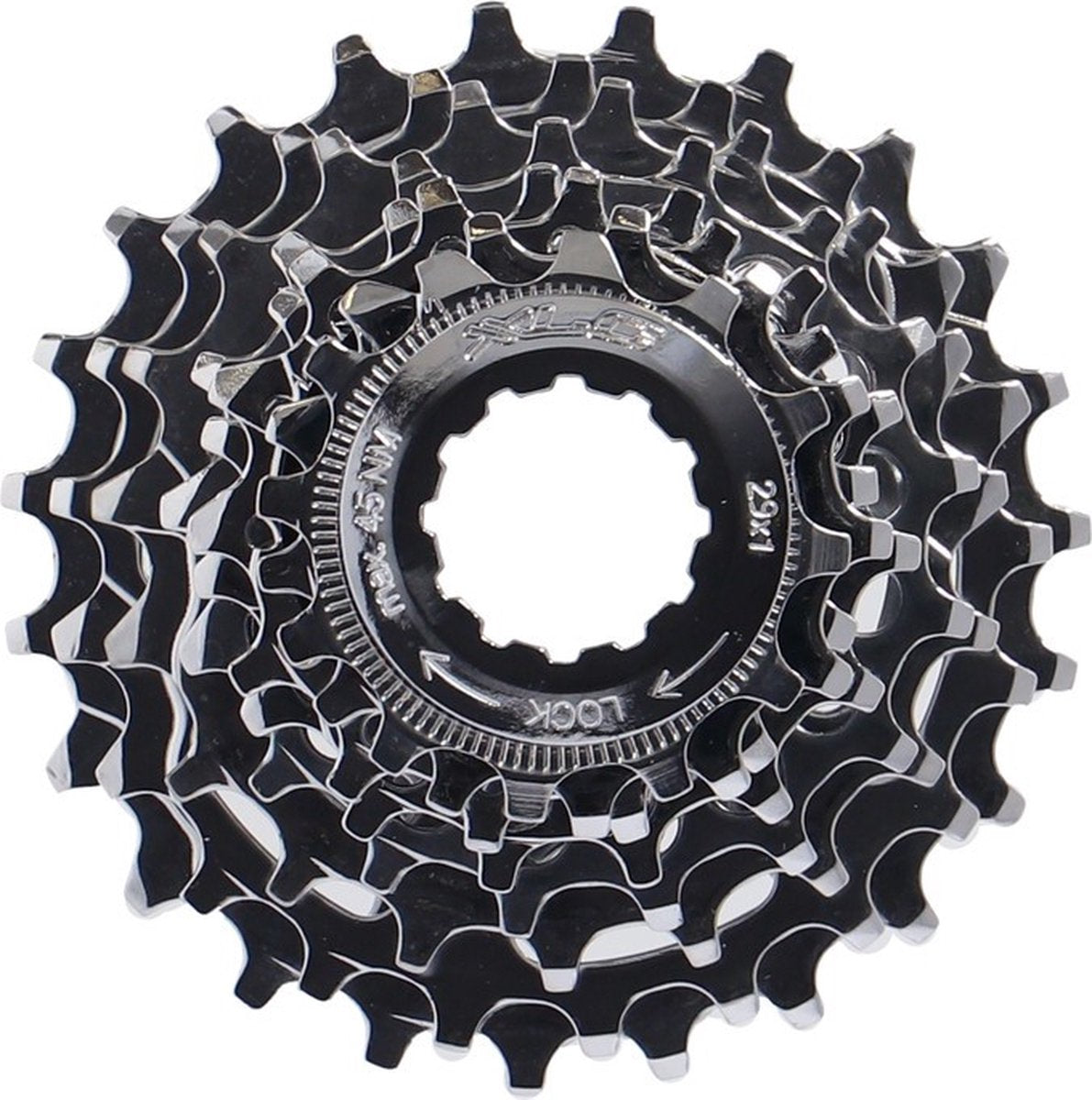 Xlc 8 speed cassette - shimano 16-25t - staal - zwart
