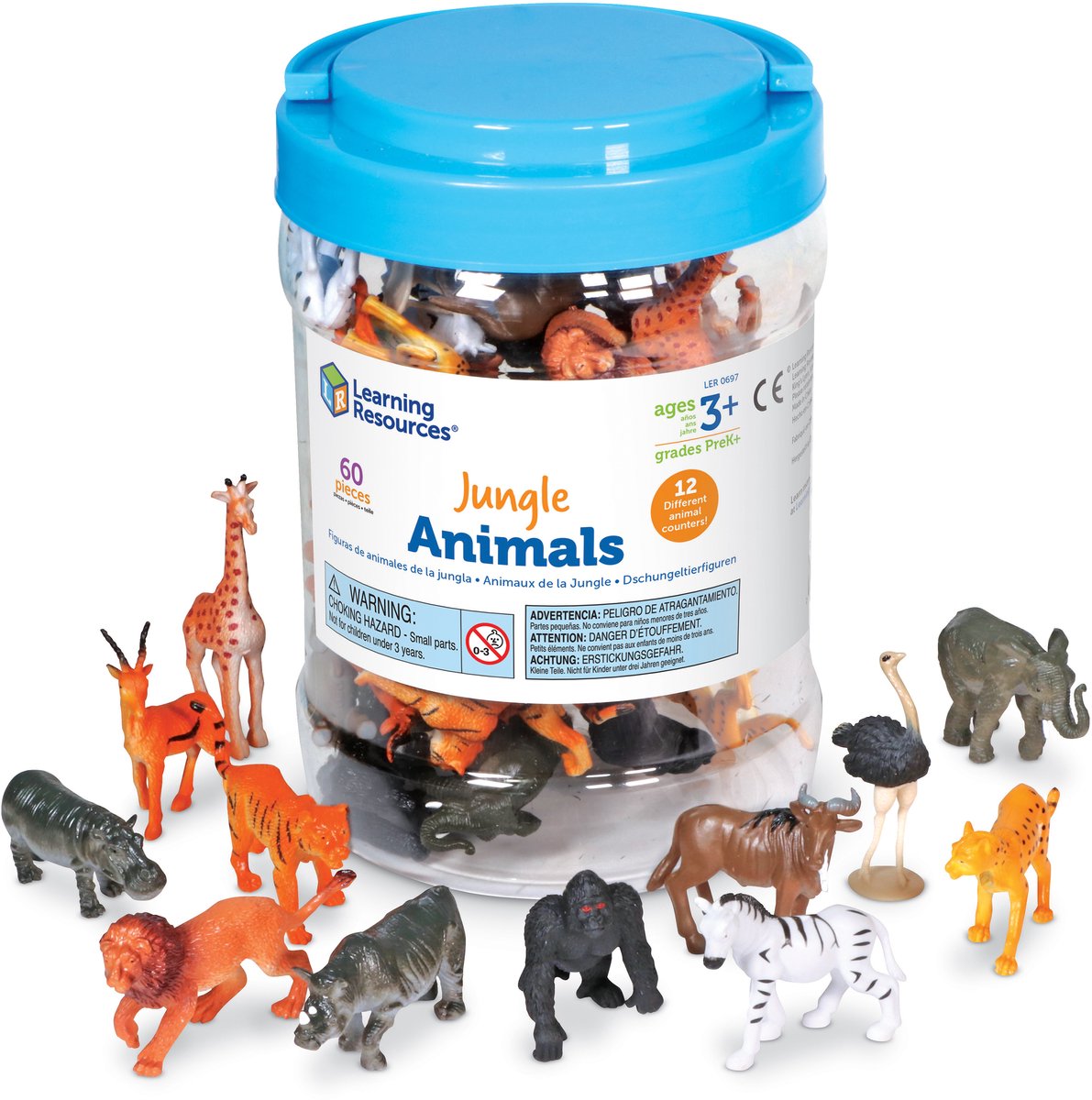 Learning resources jungle animal counters (set van 60) - 3+
