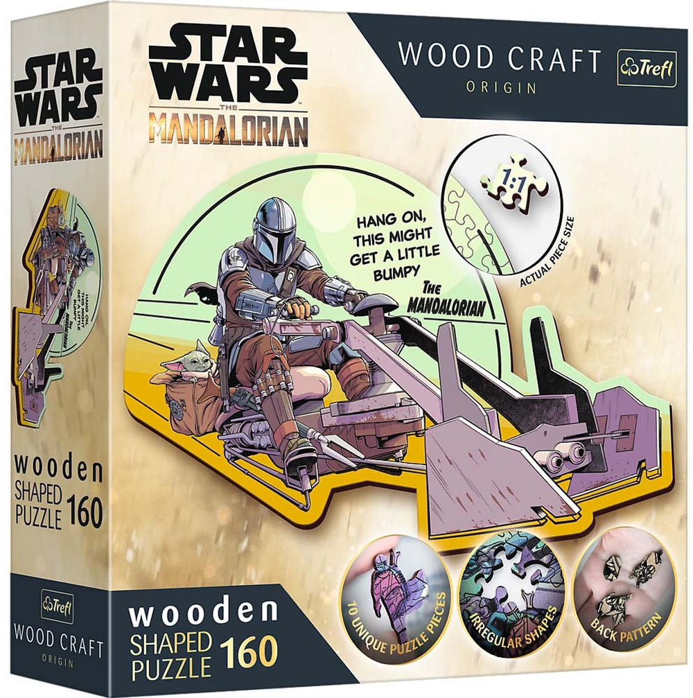 Trefl de mandaloriaan hereniging lucasfilm star wars hout houten legpuzzel - 160 stukjes - vanaf 6 jaar