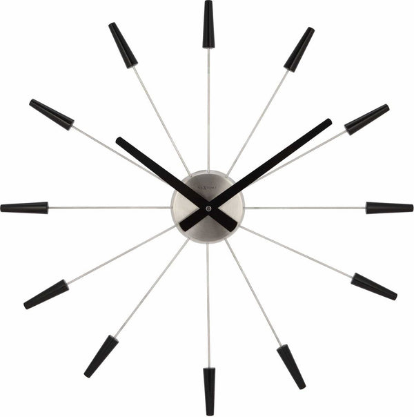 Nextime plug inn – stille wandklok – 58 cm – metaal – zwart – design