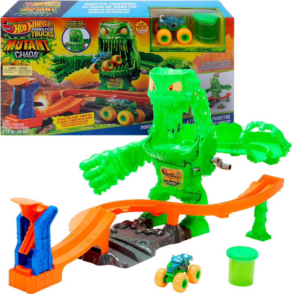 Ottosimon hot wheels monstertrucks versla het gemuteerde monster - speelset met speelgoedauto en slime