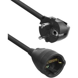 ACT Connectivity Netsnoer verlengkabel CEE 7 7 mannelijk (haaks) CEE 7