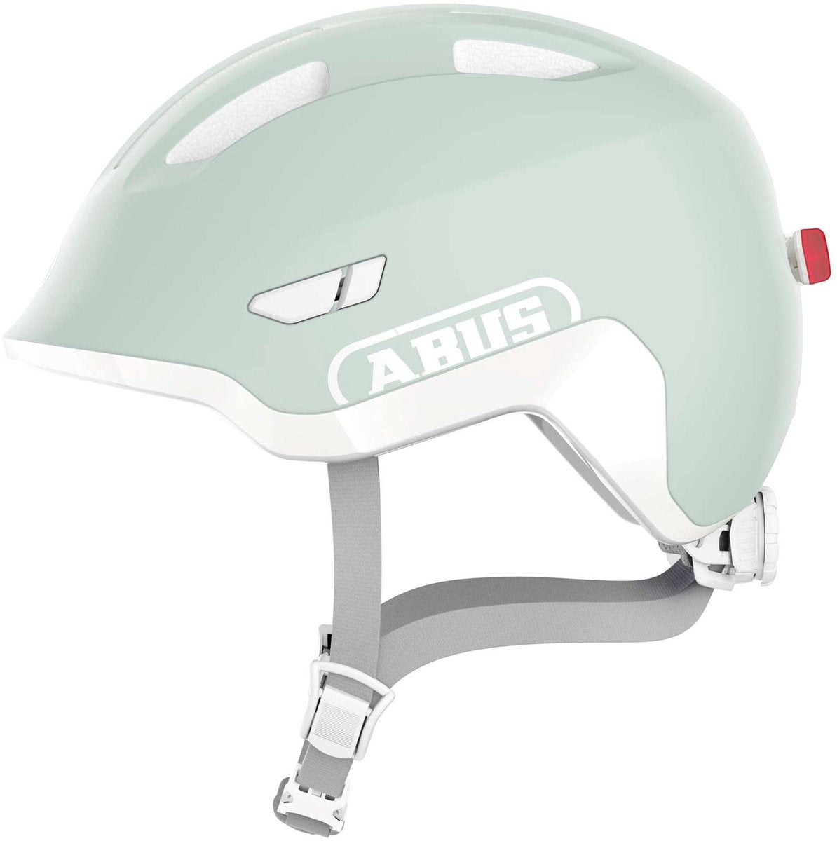 Abus kinderhelm smiley 3.0 ace led - fietshelm met licht - diepe pasvorm ruimte voor een vlecht - voor meisjes en jongens - pure mint, maat m