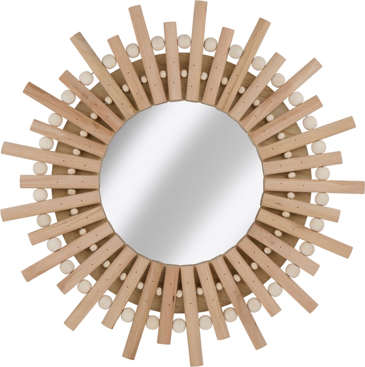 Arti casa wandspiegel - ronde spiegel zon - 30cm - hout