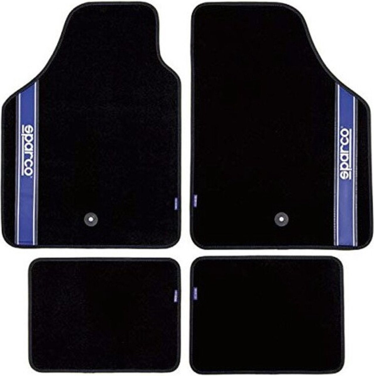 Sparco automatten universeel set van 4 - stof - zwart met blauw
