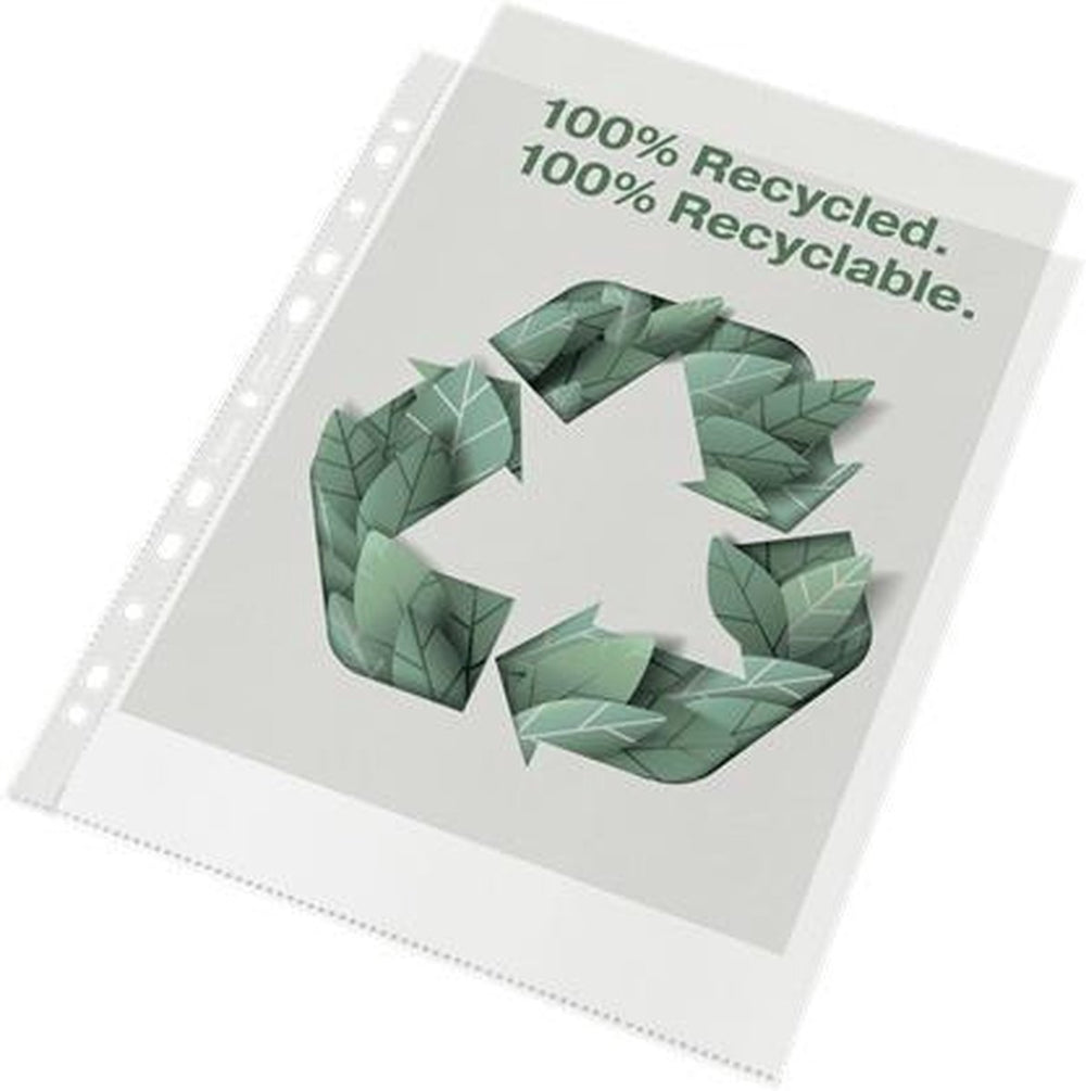 Esselte 100% gerecyclede pp a4 maxi showtas - 70 micron - 100x transparante insteekhoezen - ideaal voor thuiskantoor