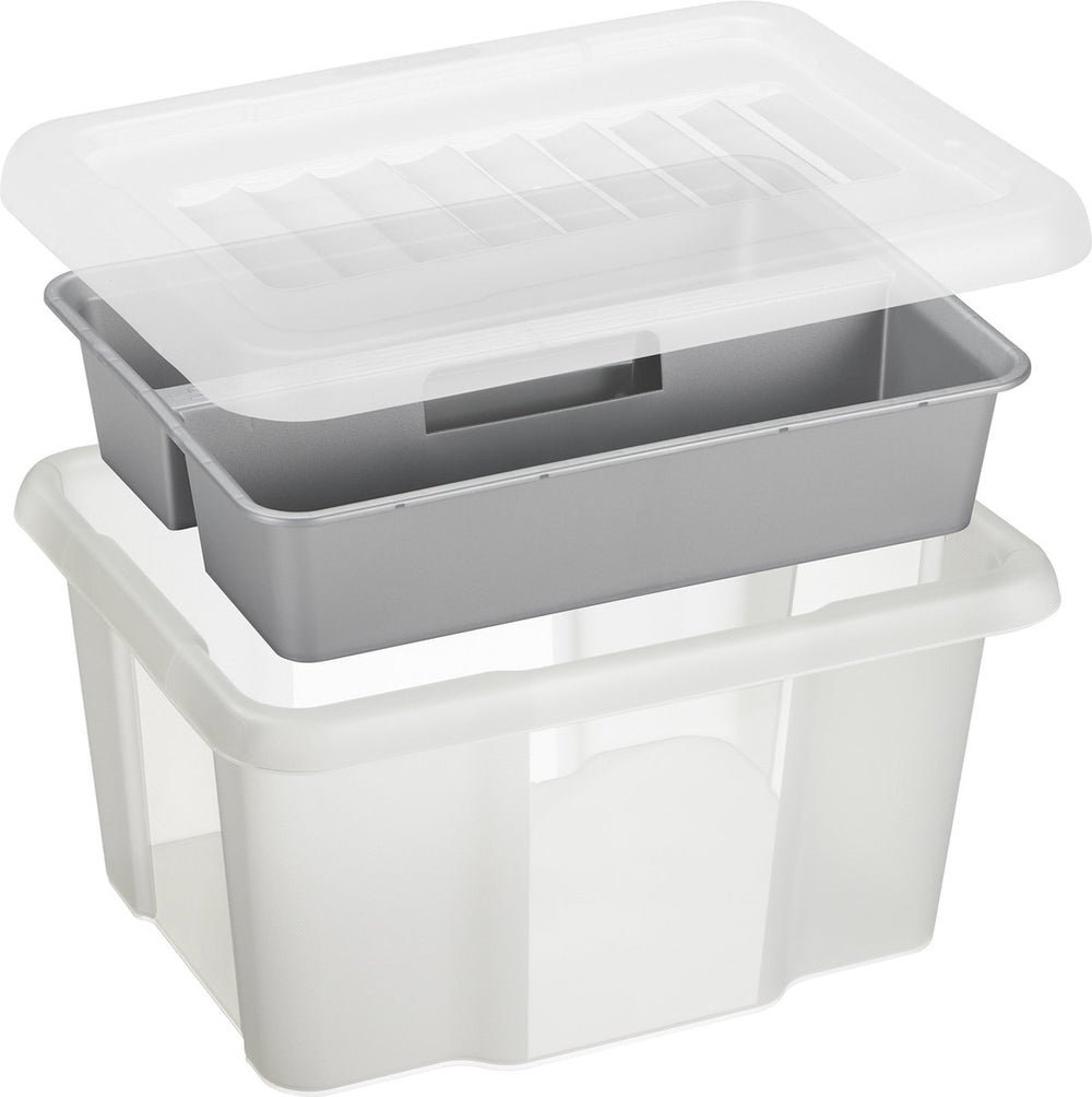 Sunware nesta opbergbox 24l met inzet - met deksel - transparant