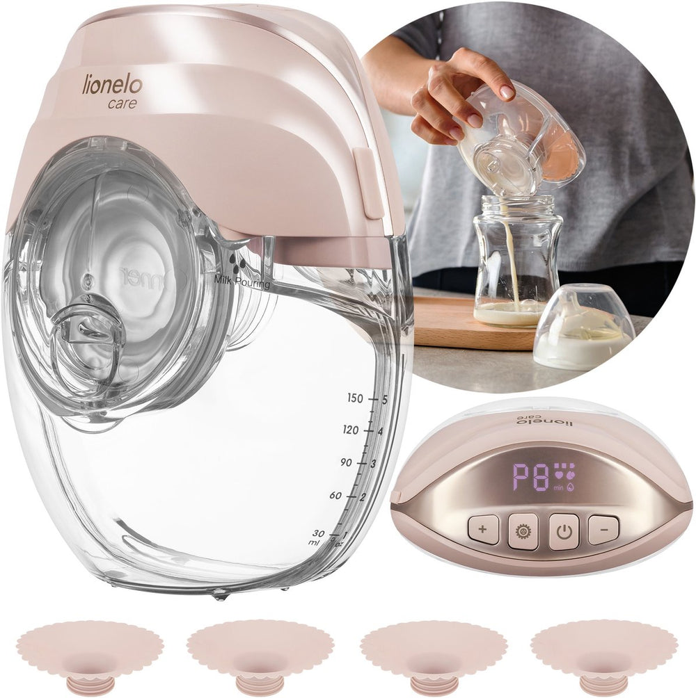 Lionelo fidi free slim hands-free borstkolf – draadloos zeer stil (≤40 db) – driefasig systeem met 8 niveaus – licht slank 214 g – 150 ml tritan reservoir – 4 borstschilden (17–24 mm)