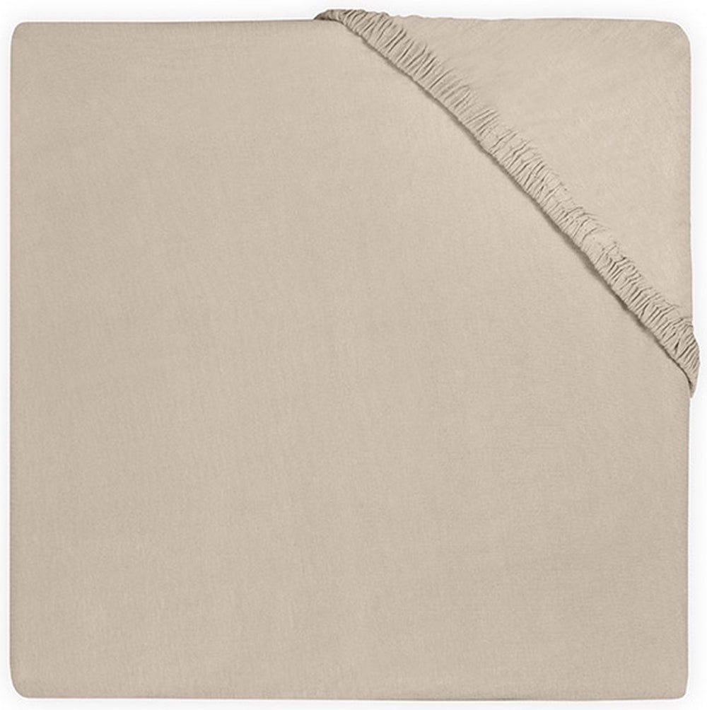 Jollein - baby hoeslaken boxmatras jersey (nougat) - katoen - hoeslaken box - 75x95cm