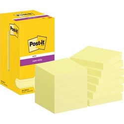 Super sticky notes post-it 654-12ss-cy 76x76 mm effen geel