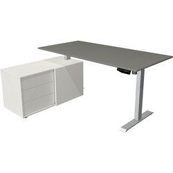 Zit-sta-bureau kerkmann 10222912 melamine; staal grafiet; zilver