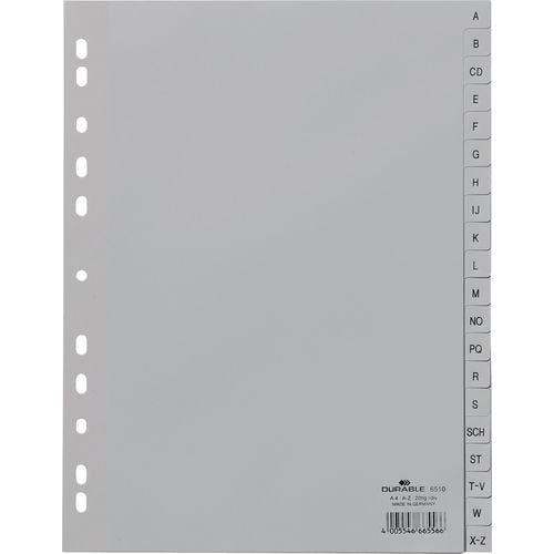 Durable tabbladen 651010 polypropeen grijs