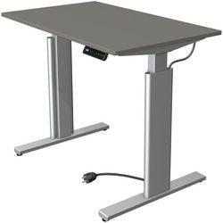 Zit-sta-bureau kerkmann 10231312 spaanplaat grafiet, zilver