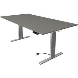 Zit-sta-bureau kerkmann 10233812 spaanplaat grafiet, zilver