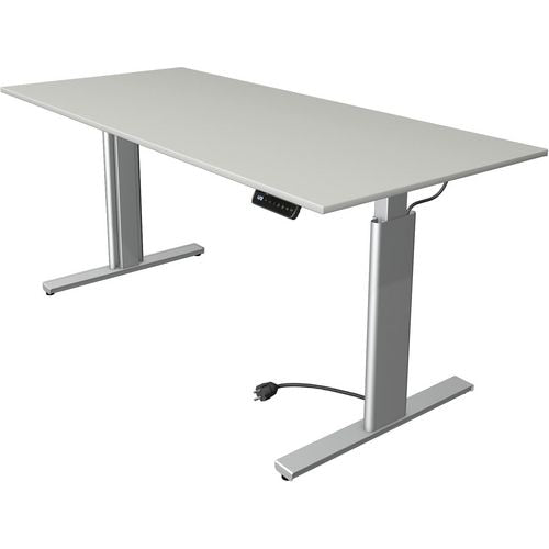 Zit-sta-bureau kerkmann 10233111 spaanplaat lichtgrijs, zilver