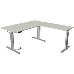Zit-sta-bureau kerkmann 10234111 spaanplaat lichtgrijs, zilver