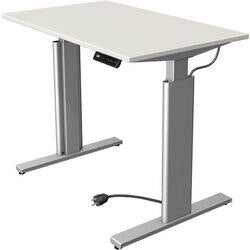 Zit-sta-bureau kerkmann 10231010 spaanplaat wit, zilver