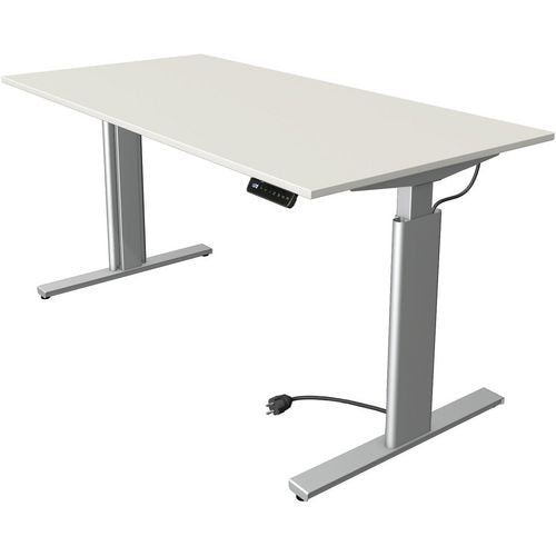 Zit-sta-bureau kerkmann 10232510 spaanplaat wit, zilver