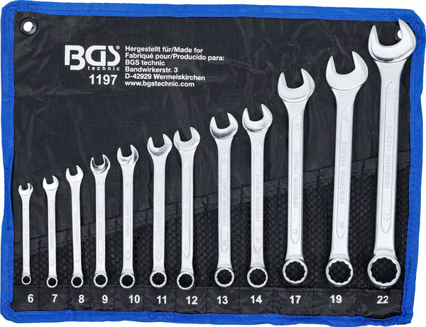 Bgs technic combination wrench set sw 6 - 22 mm 12 pcs.