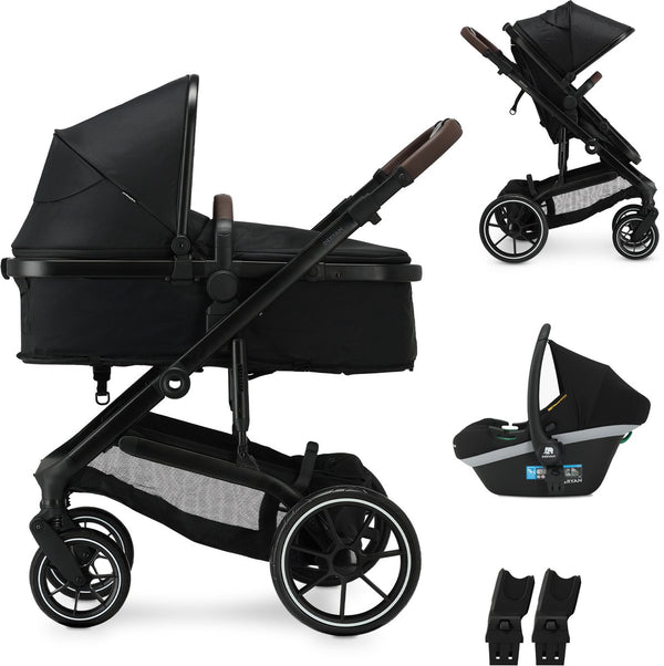 Deryan noa kinderwagen 3-in-1 - wandelwagen met autostoel - zwart