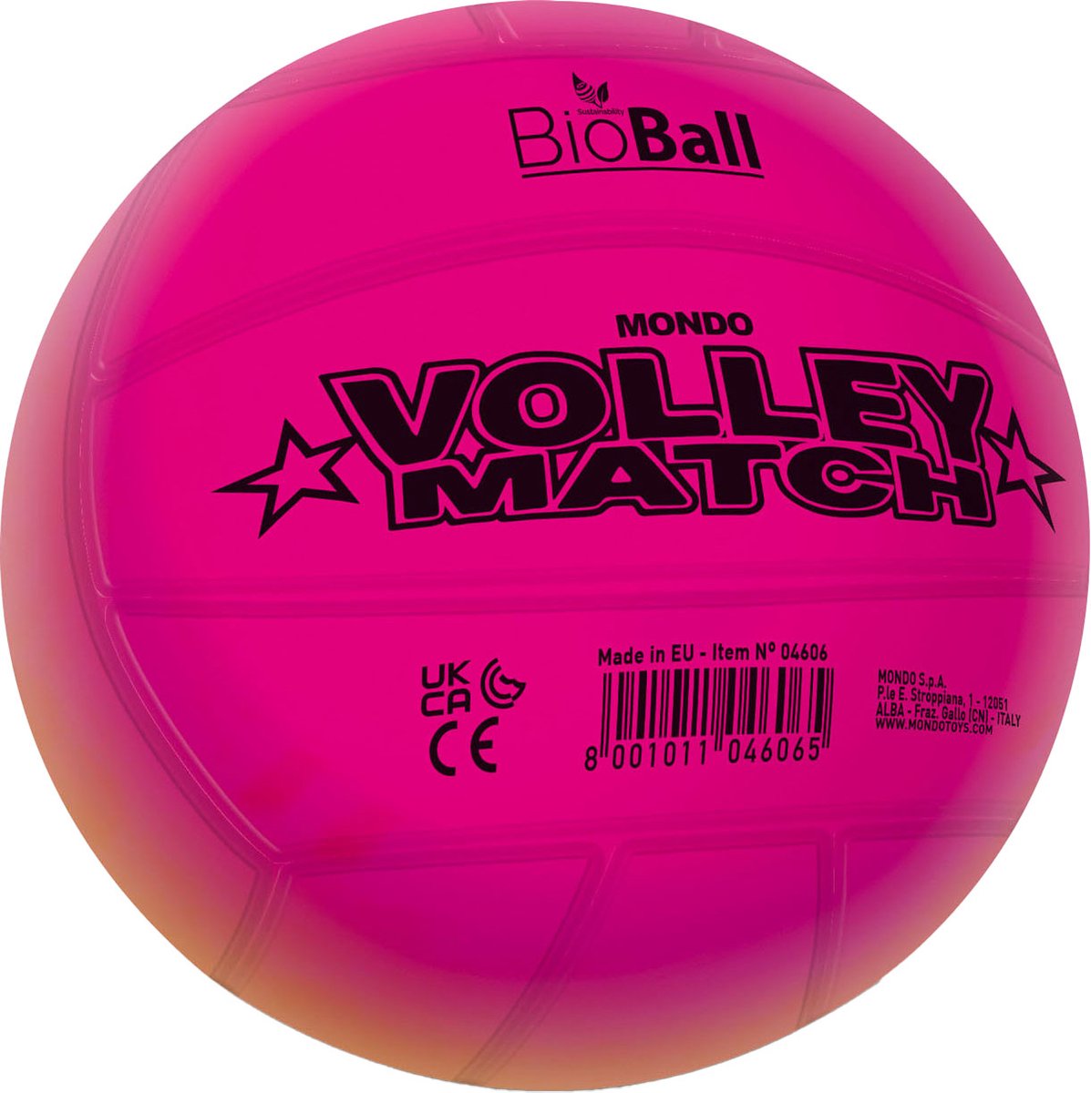Mondo volleybal regenboog 22cm kleurrijke speelbal voor kinderen.