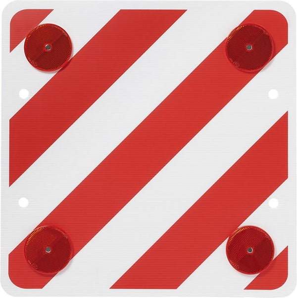 markeringsbord met reflectoren 50 x 50 cm rood wit