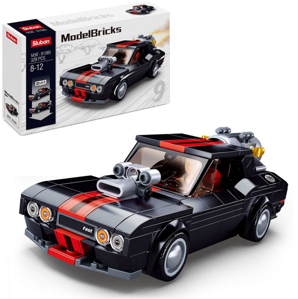 Sluban modelbricks straatracer auto bouwspeelgoed – constructiespeelgoed – bouwset met 328 bouwstenen – m38‑b1085 – vanaf 8 jaar
