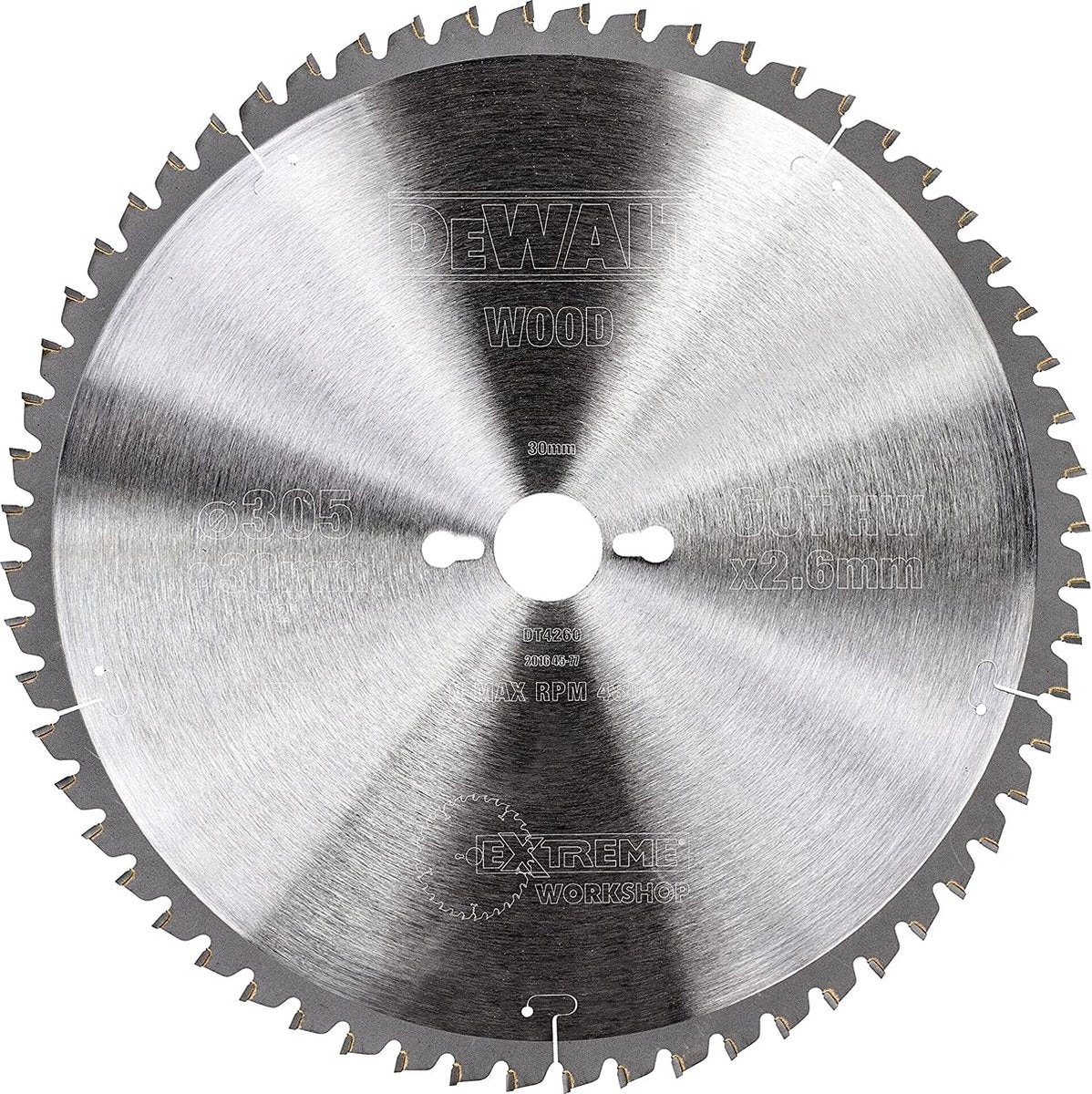 Dewalt cirkelzaagblad voor hout | extreme | ø 305mm asgat 30mm 60t - dt4260-qz