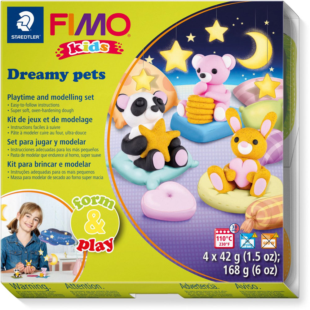 Fimo kids 8034 - ovenhardende boetseerklei - form play set dreamy pets