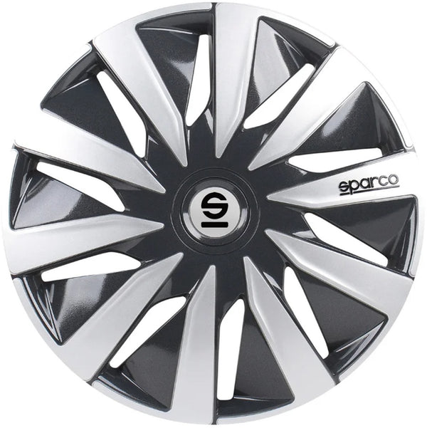 wieldoppen Lazio 14 inch ABS grijs zilver set van 4
