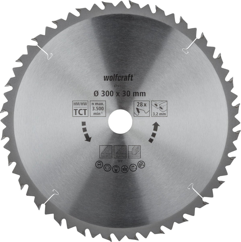Wolfcraft - zaagtafel cirkelzaagblad 300x30mm - 28 tanden - zaagblad voor tafelzaag - 6741000