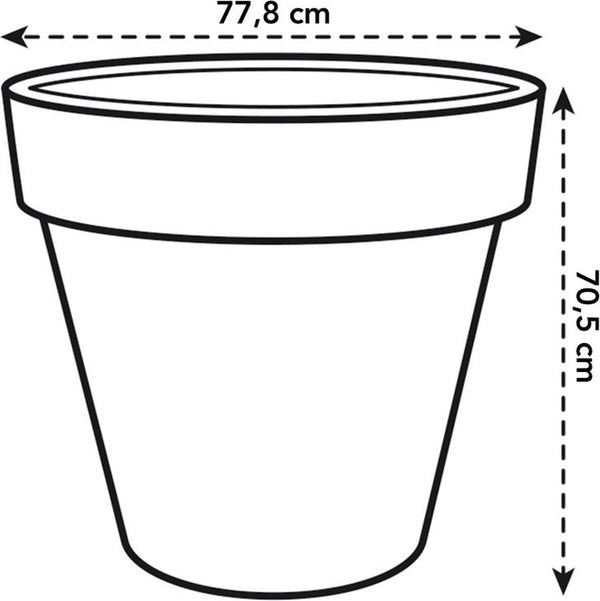 Elho pure round 80 - grote bloempot voor binnen buiten - gemaakt van gereycled plastic - ø 77.0 x h 70.0 cm - linen white